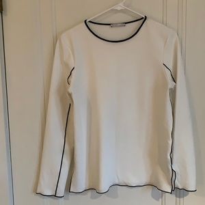 Zara white blouse with black